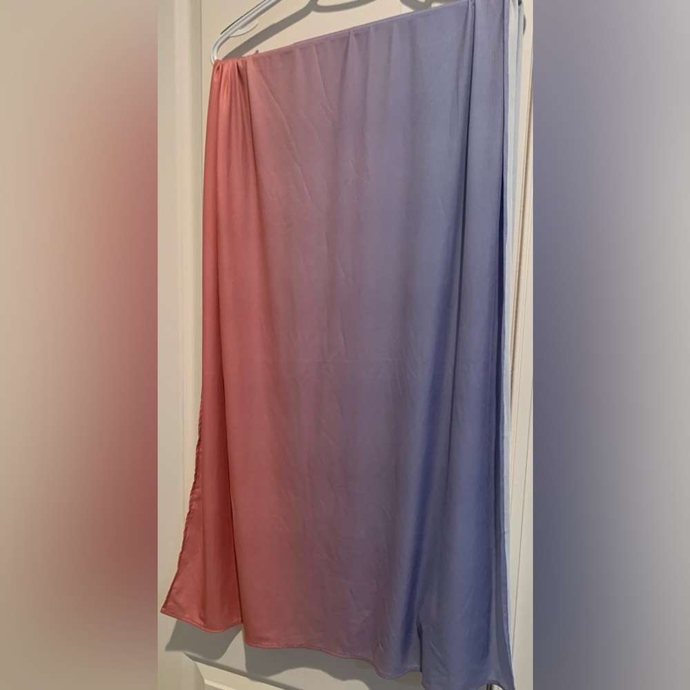 Ombré stretchy wrap scarf fabric purple blue pink gradient transition ombre